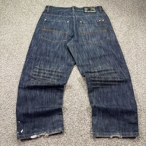 Super Baggy Southpole Brown Tab Jews Dark Wash Faded Rare 36/29 Hiphop Style
